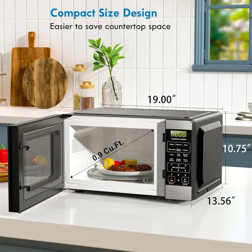 Miniatura 5 de Kenmore Horno microondas de mostrador, 6 menús preestablecidos automáticos, bloqueo para niños, funciones de descongelación y cocina rápida, 900