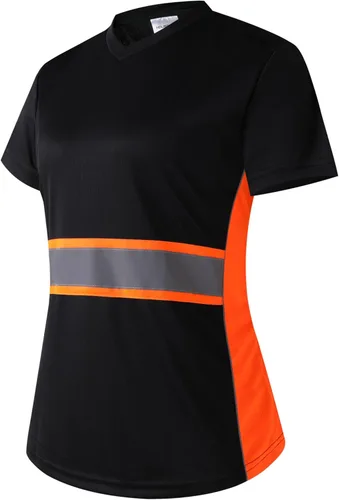 Miniatura 18 de Playera de Seguridad para Mujer, Camiseta Reflectante de Alta Visibilidad para Mujer con Patrón Reflectante Inusual, Manga Corta Transpirable