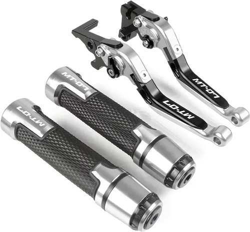 Miniatura 13 de Accesorios de motocicleta Ajustable Plegable Extensible Freno Palanca de Embrague Manillar Manillar Empuñaduras de Mano Tapa CNC para Yamaha MT-07