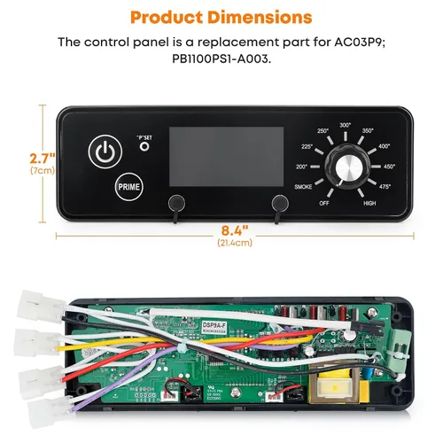 Miniatura 5 de Stanbroil Placa de control de repuesto para parrilla Pit Boss/ahumador, controlador con módulo de pantalla LCD reemplaza Pitboss AC03P9, 120V 60Hz