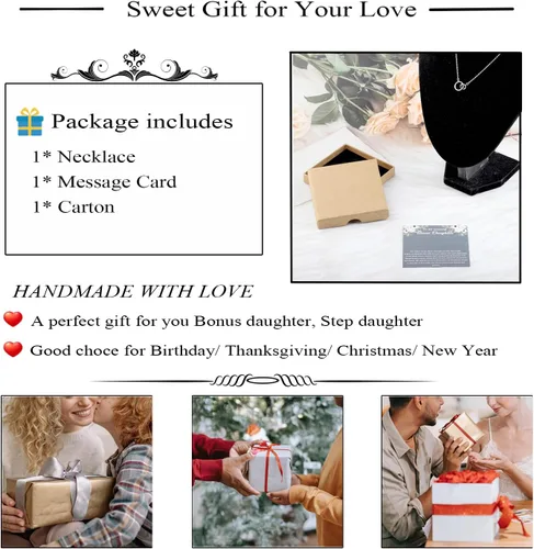 Miniatura 4 de OKEYCH Regalo de regalo para hija de padrastro, collar para hijastra, regalo para hijastra de madrastra padrastro, regalo de cumpleaños para hija