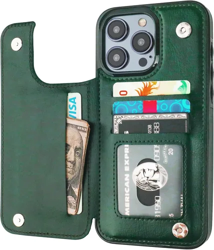 Miniatura 18 de ONETOP Compatible con iPhone 15 Pro Max Funda Cartera con Portador de Tarjetas, Funda de Cuero PU con Soporte Plegable y Ranuras para Tarjetas, Azul