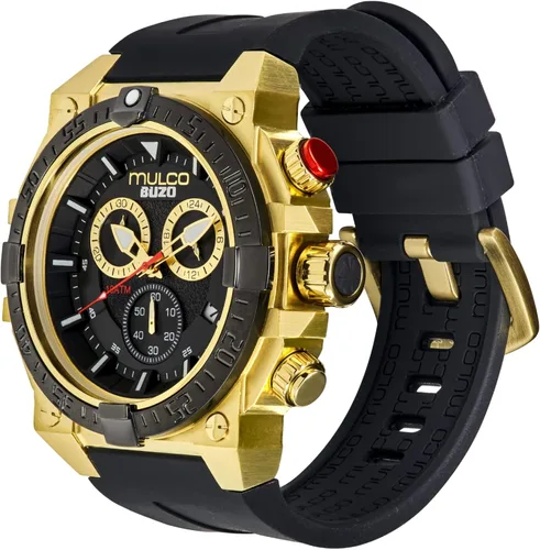 Miniatura 2 de MULCO Reloj para hombre Kripton de acero inoxidable con correa de silicona Movimiento cronógrafo de cuarzo Pantalla analógica premium, resistente al