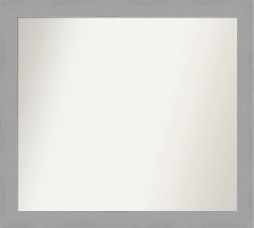 Miniatura 163 de Amanti Art Espejo de baño plateado para sobre fregadero, 23 x 23 pulgadas, espejo cuadrado plateado en ángulo, marco de madera moderno medio, se
