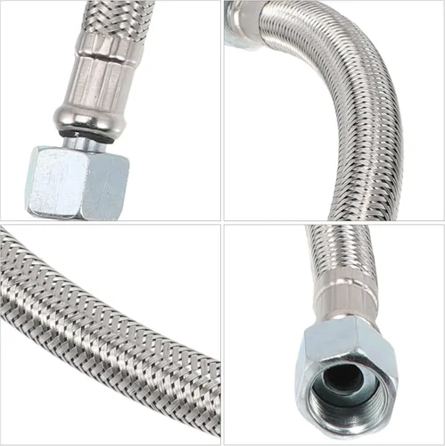 Miniatura 2 de Uonlytech Válvula unidireccional de compresor de aire con manguera de líder trenzada de acero inoxidable de 21.65 pulgadas y tubo de alivio