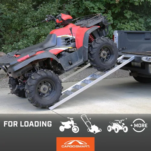 Miniatura 9 de CARGOSMART Rampa fija recta de aluminio con peldaños (2 unidades) - Carga y descarga de equipos ligeros, tractores de césped, ATV y más, capacidad
