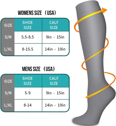 Miniatura 7 de COOLOVER - 6 pares de calcetines de compresión con cobre para mujeres y hombres, el mejor soporte para correr, atletismo, enfermería, viajes
