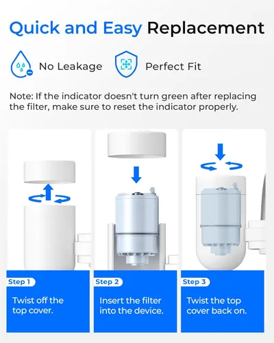 Miniatura 7 de Waterdrop [Alcalino] Filtro de agua con certificación NSF, reemplazo para todos los sistemas de filtración de grifo PUR®, PUR®PLUS, filtro de agua