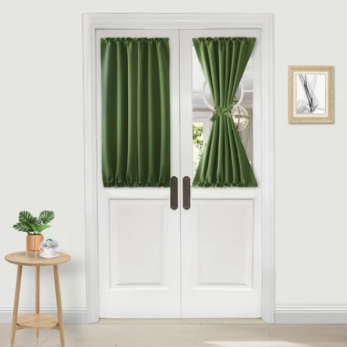 Miniatura 179 de DWCN Cortinas para puerta francesa: cortina térmica con bolsillo para barra para puertas con ventana de vidrio, puertas de cocina y patio