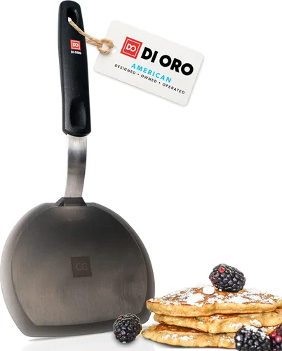 Miniatura 10 de DI ORO - Espátula de silicona para utensilios de cocina antiadherentes, volteador de cocina flexible y fino para voltear panqueques y huevos, alta
