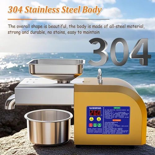 Miniatura 3 de Máquina de prensa de aceite, fabricación automática de aceite, extractor de aceites eléctricos para prensado en frío y caliente