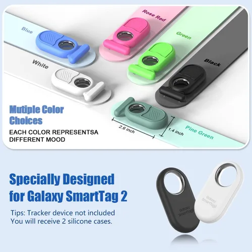 Miniatura 2 de Funda para Galaxy SmartTag2 con pasador invisible, funda protectora completa de silicona suave antideslizante para Samsung Galaxy Smart Tag 2