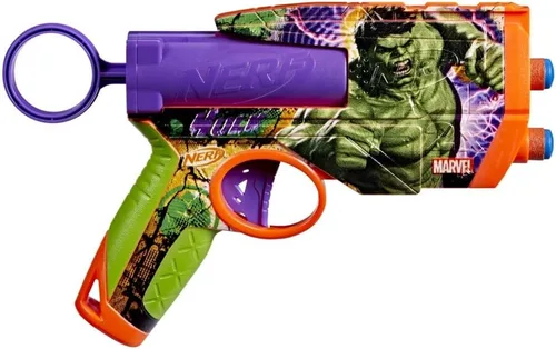 Miniatura 7 de Nerf Marvel Hulk Dart Blaster 4 dardos de espuma Nerf N1 Diseños de piel inspirados en Hulk Regalos para llenar calcetines navideños