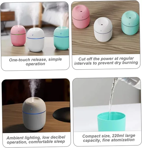 Miniatura 6 de Mini humidificador de 2 modos recargable portátil pequeño humidificador con apagado automático para dormitorio, coche, oficina, plantas, viajes