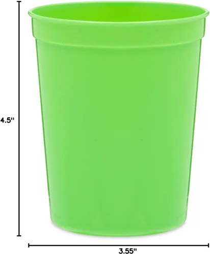 Miniatura 6 de BLUE PANDA Vasos de estadio de 16 onzas color verde lima, vasos de plástico reutilizables y aptos para lavavajillas, vasos de recuerdo de fiesta