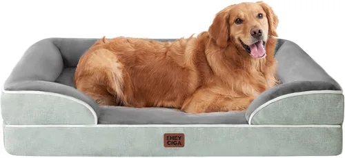 Miniatura 93 de EHEYCIGA - Cama ortopédica para perro grande, impermeable, de espuma viscoelástica y espuma tipo caja de huevos, bordes elevados, antideslizante