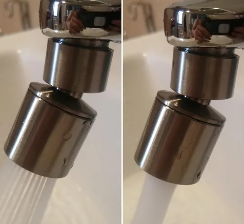 Miniatura 4 de Aireador de grifo de fregadero giratorio de níquel cepillado. Aireador de boquilla de grifo de cocina y baño, extensor de grifo, rociador de doble