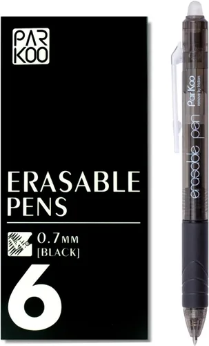 Miniatura 8 de ParKoo Bolígrafos de gel retráctiles borrables, punta fina de 0.028 in, desaparece el error, tinta azul para tomar notas y crucigramas, paquete de 6