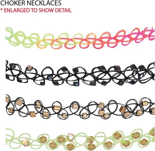 Miniatura 6 de BodyJ4You 12PC Tattoo Choker Necklace for Women - 90s Choker Necklaces Y2K Fashion Trendy Vintage - Emo Black Choker Rainbow Pink White Purple Neon