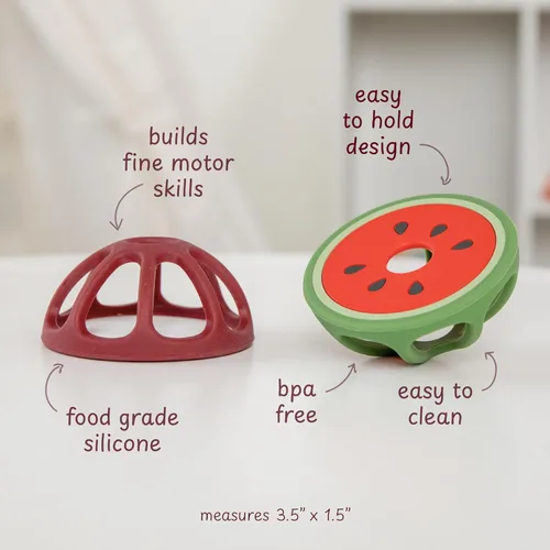 Miniatura 2 de Mordedores de silicona de mangostán y sandía, juguetes de dentición para bebés, artículos esenciales para recién nacidos, diseño fácil de sostener