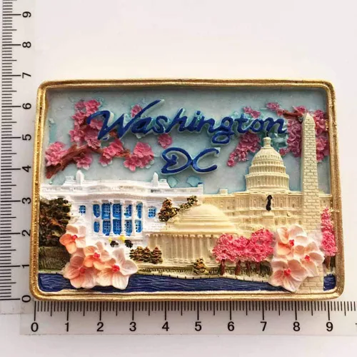 Miniatura 6 de Washington DC USA - Imán de nevera 3D hecho a mano, resina magnética, decoración del hogar, cocina, colección de imanes para nevera de Washington