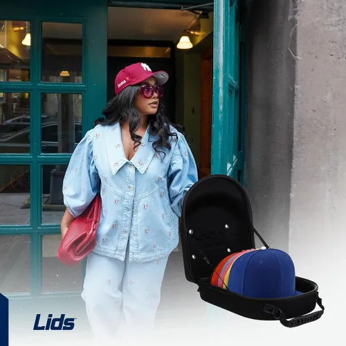 Miniatura 6 de Lids Estuche de Viaje para Gorras – Portador de Gorras de Béisbol para 6 Gorras, Exterior de Mezclilla Resistente con Interior Negro, Almacenamiento