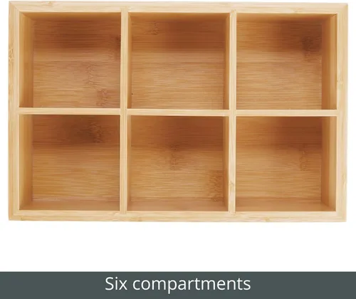 Miniatura 5 de mDesign Caja organizadora de bambú para almacenamiento de té y alimentos, estuche de madera para bolsas de té, café, aperitivos, azúcar