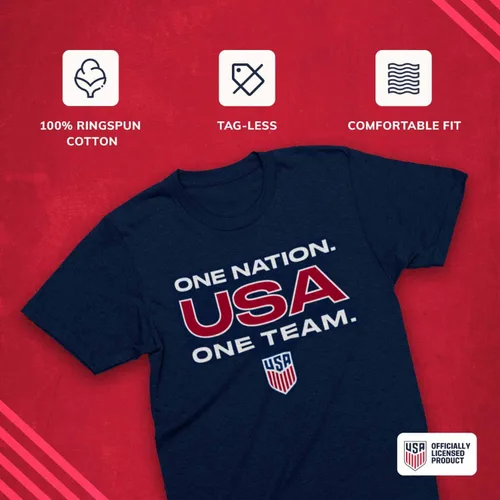 Miniatura 4 de The Victory Camiseta de manga corta unisex con licencia oficial de la Selección Nacional de Fútbol de los Estados Unidos para Adultos One Nation One