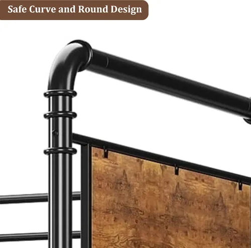 Miniatura 9 de Garvee - Litera industrial de camas individuales con escalera, convertible a 2 camas individuales separadas, litera de metal resistente, escalera