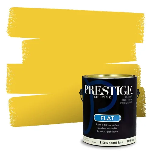 Miniatura 5 de PRESTIGE Pinturas Pintura Exterior e Imprimación En Uno, 1 Galón, Satinado, Pareja Comparable de Benjamin Moore* Amarillo* 320BM-PCM