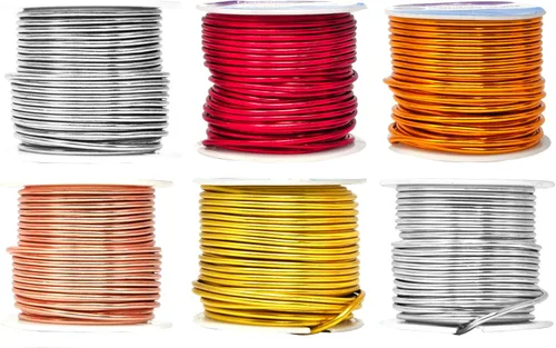 Miniatura 345 de Mandala Crafts - Alambre de aluminio anodizado de 8 calibre para hacer joyas - 9.75 m de alambre flexible negro colorido - Flexible para bonsái