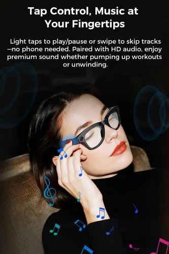 Miniatura 6 de Lentes de cámara inteligente para fotos, audio y videos, grabación HD de 8 MP, batería 7H, gafas de cámara AI ligeras para hombres y mujeres