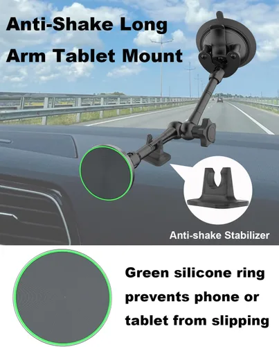 Miniatura 6 de Soporte magnético resistente para tableta, para parabrisas de tablero de camión, brazo largo, ventosa, soporte de automóvil para iPad Pro Air Mini