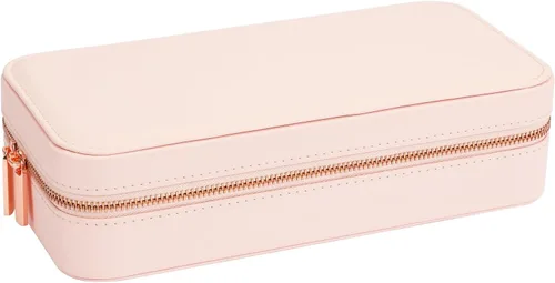 Miniatura 107 de Joyero pequeño, joyero de viaje portátil para mujer, mini organizador de viaje de 2 capas, regalo para mujeres y niñas, negro A