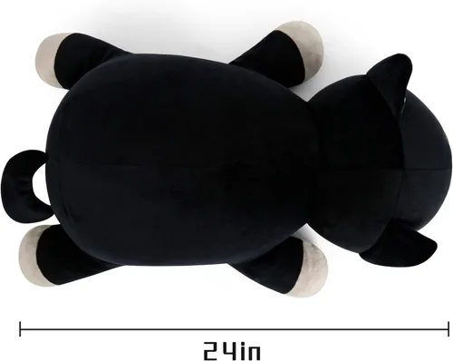 Miniatura 6 de Wepop Animales de Peluche con Peso de Gato Negro de 24 pulgadas, Almohada de Gato Negro con Peso de 4.2 libras, Animal de Peluche Gigante de Gato
