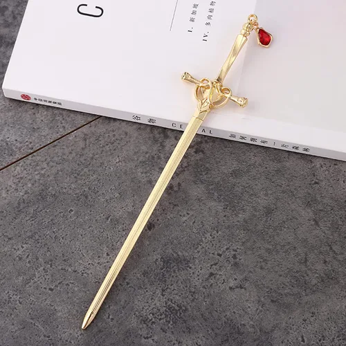 Miniatura 4 de Paquete de 2 accesorios para el cabello con borla de espada china para mujer, moños con gemas para el cabello (dorado)