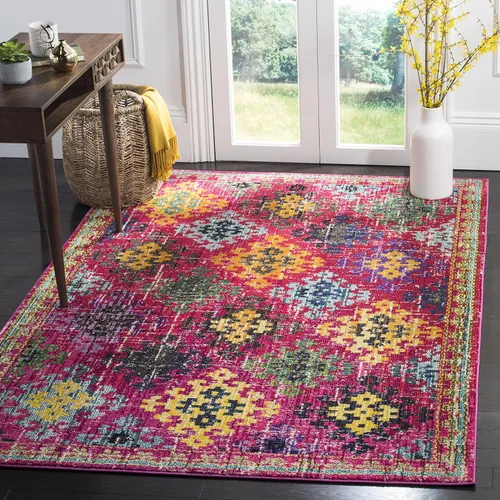 Miniatura 13 de SAFAVIEH Monaco Collection - Alfombra para pasillo, 2.2 x 6 pies, diseño bohemio de enrejado de diamantes, no desprende pelusa y de fácil cuidado