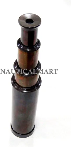 Miniatura 4 de Telescopio de vidrio espía antiguo marrón de latón macizo, 15 pulgadas de largo, regalo coleccionable, perfecto para regalos de Navidad