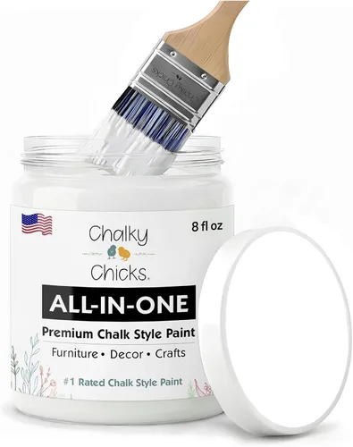 Miniatura 80 de Chalky Chicks - Pintura mate a la tiza, no requiere lijado, 4 onzas líquidas, color gris oscuro (Gun Metal Gray), para muebles, pintura sin Gris