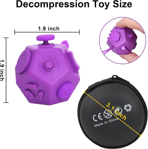 Miniatura 2 de UOOEFUN Pequeños juguetes fidget para niños y adultos con ansiedad, TDAH, autismo y para aliviar el estrés (morado)