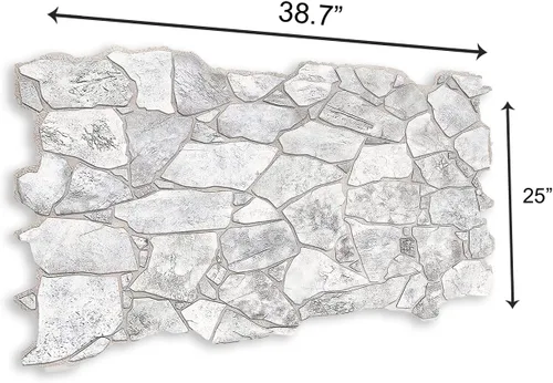 Miniatura 5 de Retro-Art - Paneles de pared 3D, paquete de 5, piedra silvestre en gris, PVC, 38.7 x 25 pulgadas, cubre 33.59 pies cuadrados, 244 WG