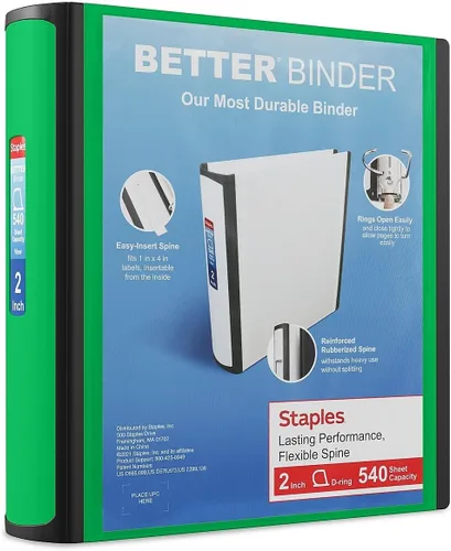 Miniatura 36 de Carpetas Better View de 1-1/2 pulgadas de STAPLES con anillos en D (blanco)