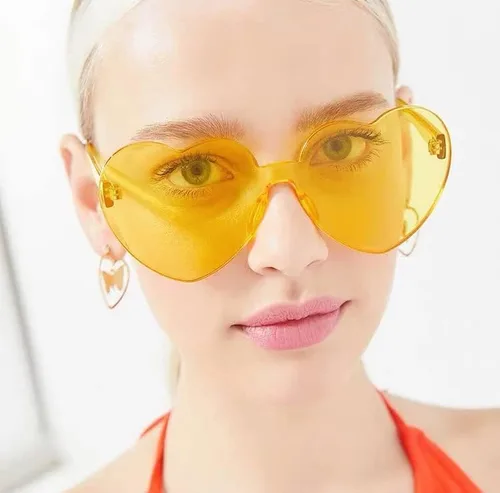 Miniatura 6 de FEISEDY Gafas de sol sin montura en forma de corazón para mujer gafas de amor a la moda B2419