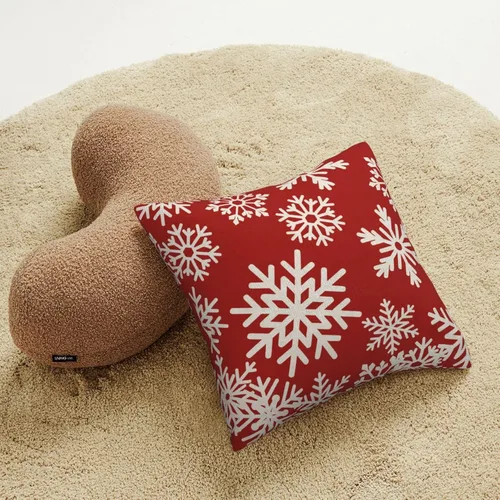Miniatura 5 de Fundas de almohada navideñas de 20x20 pulgadas Juego de 2 Fundas de almohada con diseño de copo de nieve Decoración navideña Fundas de almohada