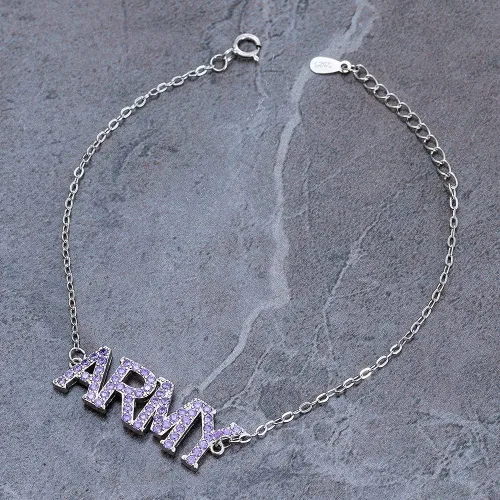 Miniatura 3 de YANENG KPOP Bangtan Boys Bracelets Charms Jewelry White Gold Plated Cubic Zirconia Bracelet for bts Army Fans Gifts