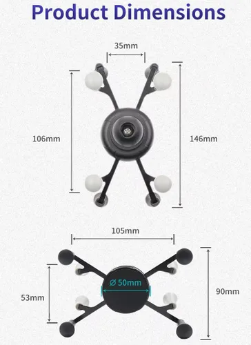 Miniatura 8 de Strg Soporte de teléfono con base de abrazadera para rieles de 0.85 a 1.55 pulgadas de diámetro, soporte de teléfono para manillar de motocicleta