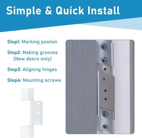 Miniatura 5 de PalpitateC Paquete de 3 bisagras de repuesto para puerta Storm para bisagras de puerta Larson, kit de bisagras de puerta de aluminio extruido