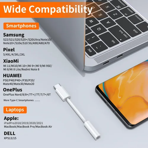 Miniatura 6 de JXMOX Adaptador USB tipo C a conector de auriculares hembra de 0.138 in (paquete de 2), cable USB C a audio auxiliar para iPhone 17 Air 16 15 Pro