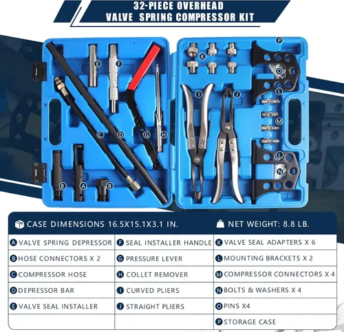 Miniatura 2 de Compresor de Resortes de Válvulas Conjunto de Servicio de Culata Universal Motor de Válvulas en Cabeza Removedor e Instalador de Resortes
