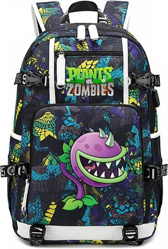 ISaikoy Game Plants vs. Zombies - Mochila de hombro para libros, mochila escolar, mochila para computadora portátil, color azul21